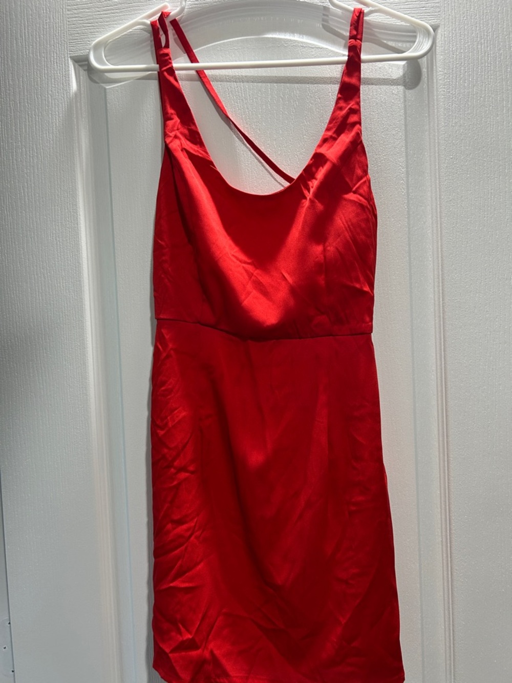 Tobi Red Mini Slip Dress with Scoop Neck